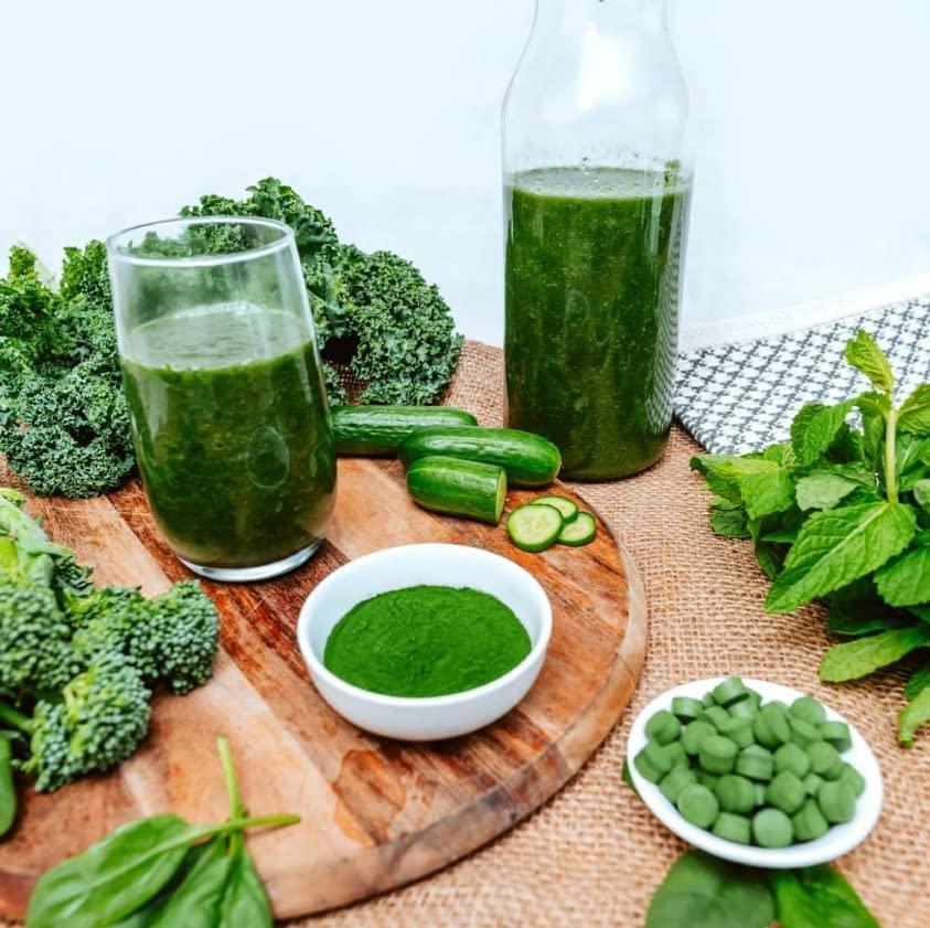 Organic Chlorella Tablets ChlorophyllRich B12, Essential Amino Acids, Cracked Cell Immune