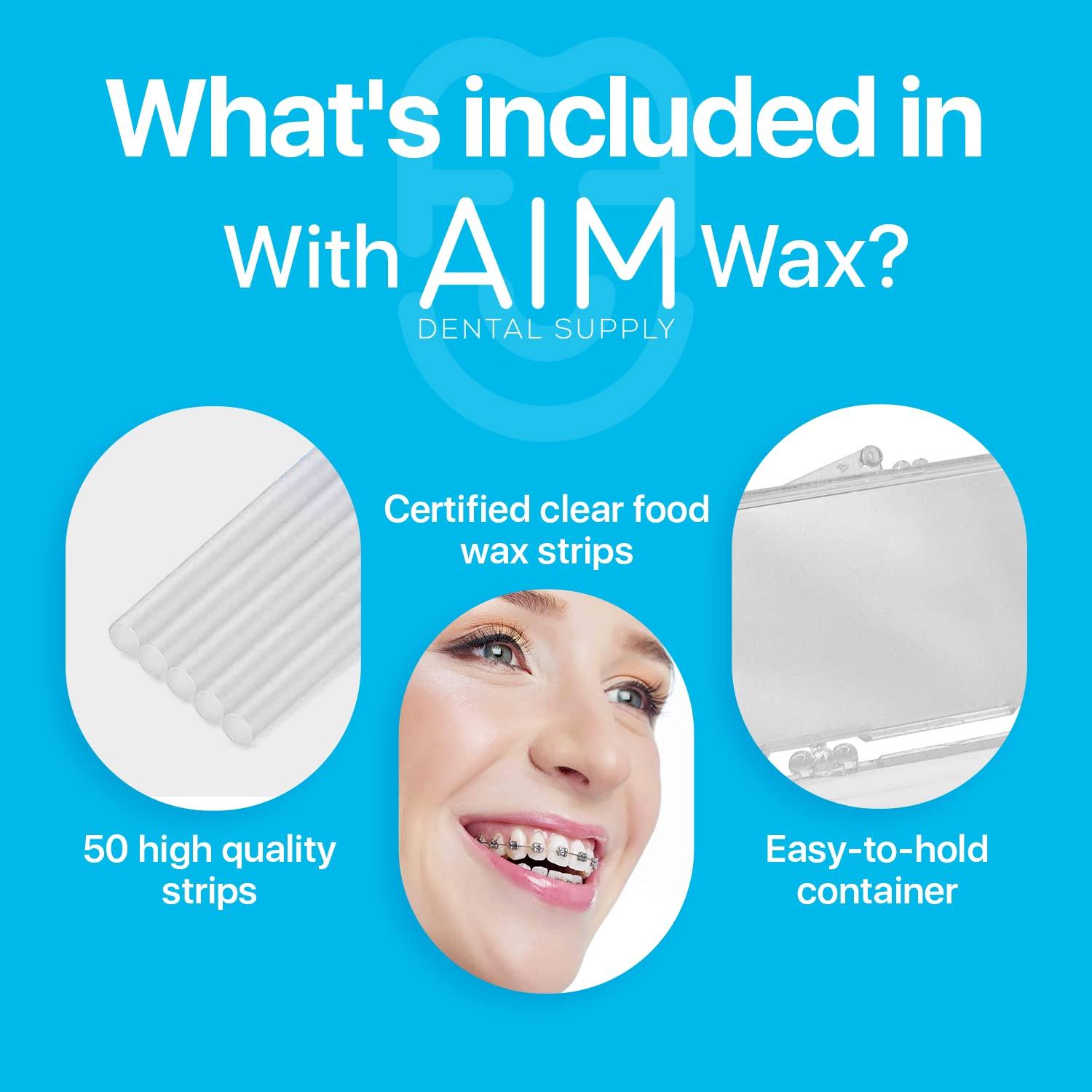 Orthodontic Wax for Braces 10 Pack. Dental Wax for Braces & Aligners Unscented Clear