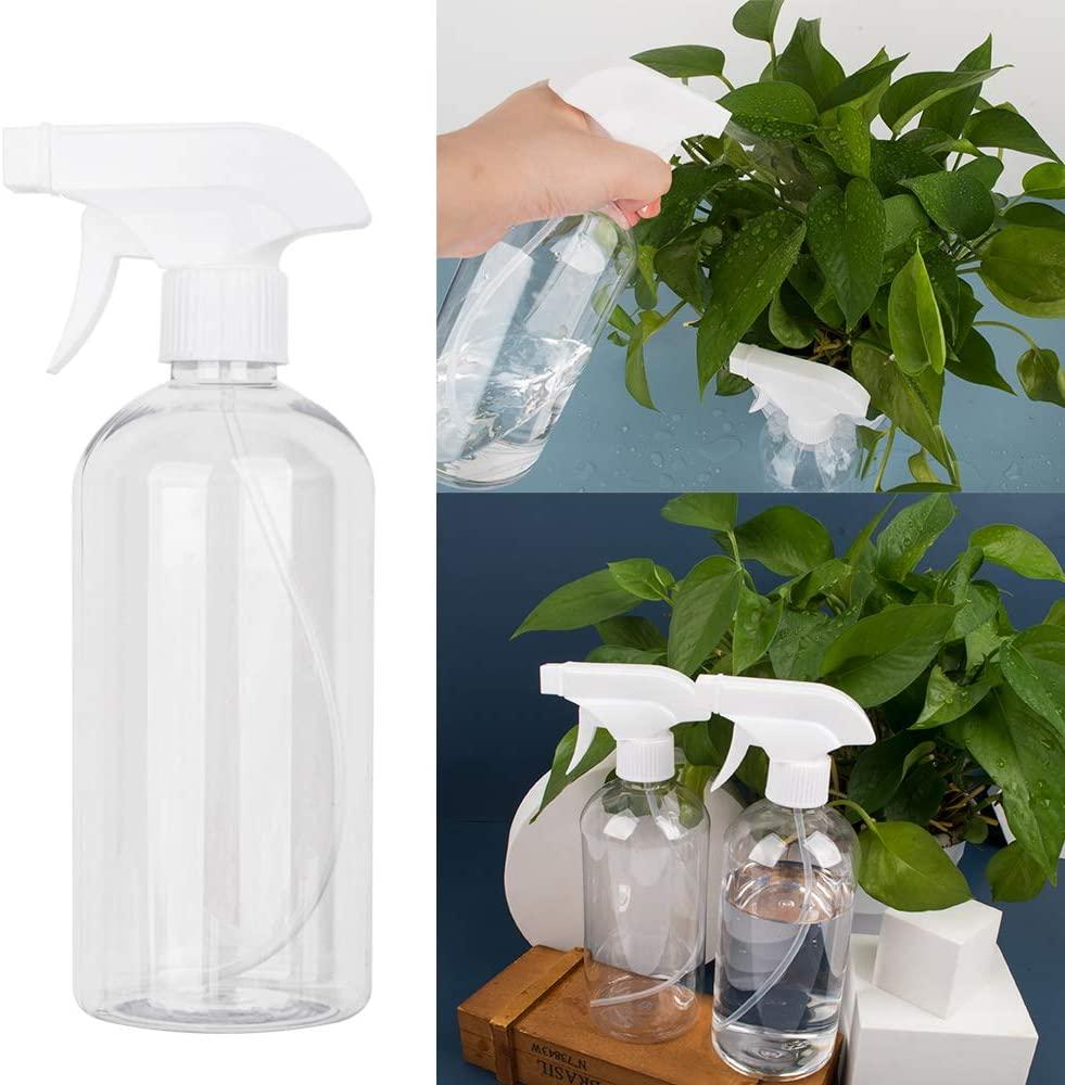 16.9 oz Clear Plastic Spray Bottles Refillable Container for Water