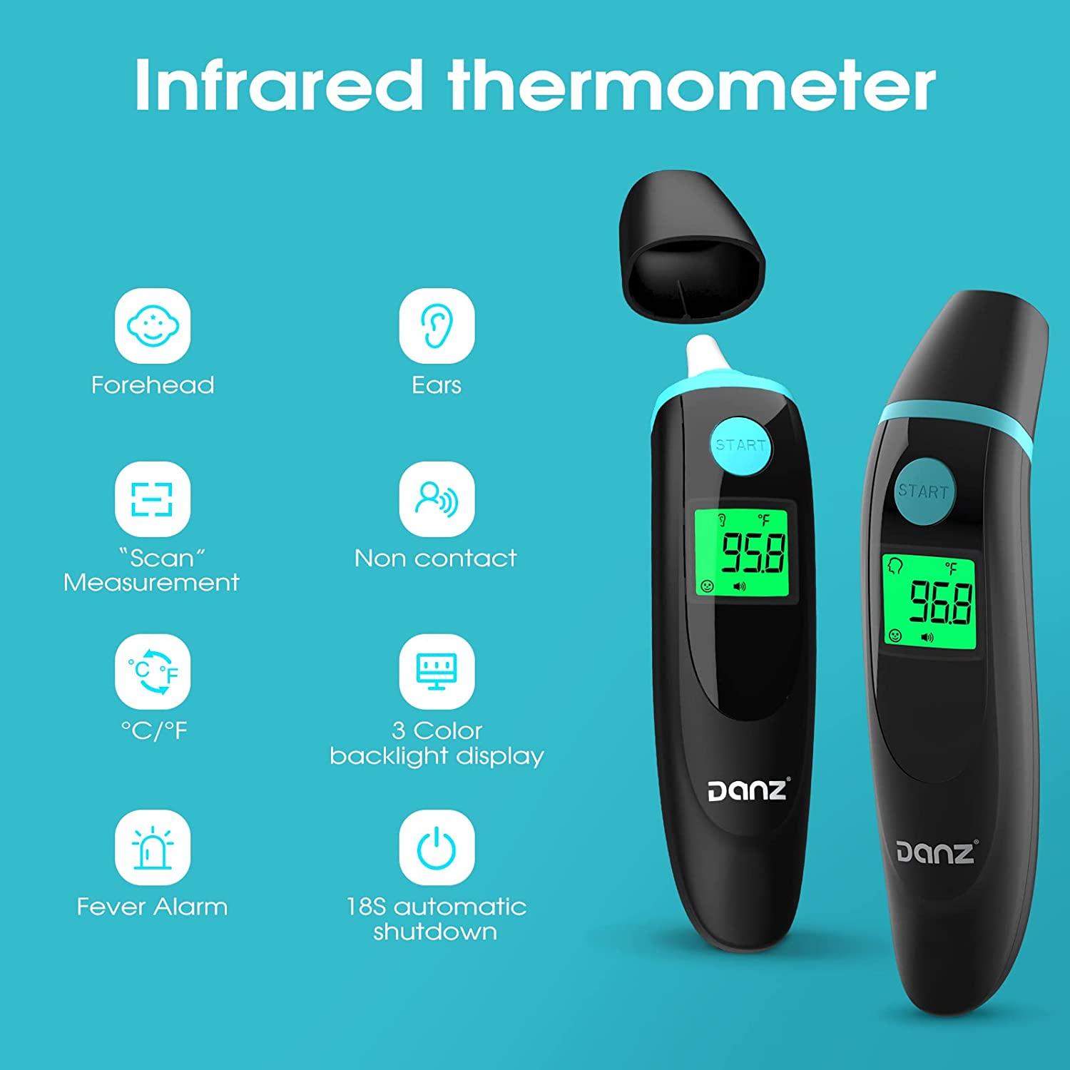 Forehead and Ear Thermometer for Adults and Kids No Touch Digital
