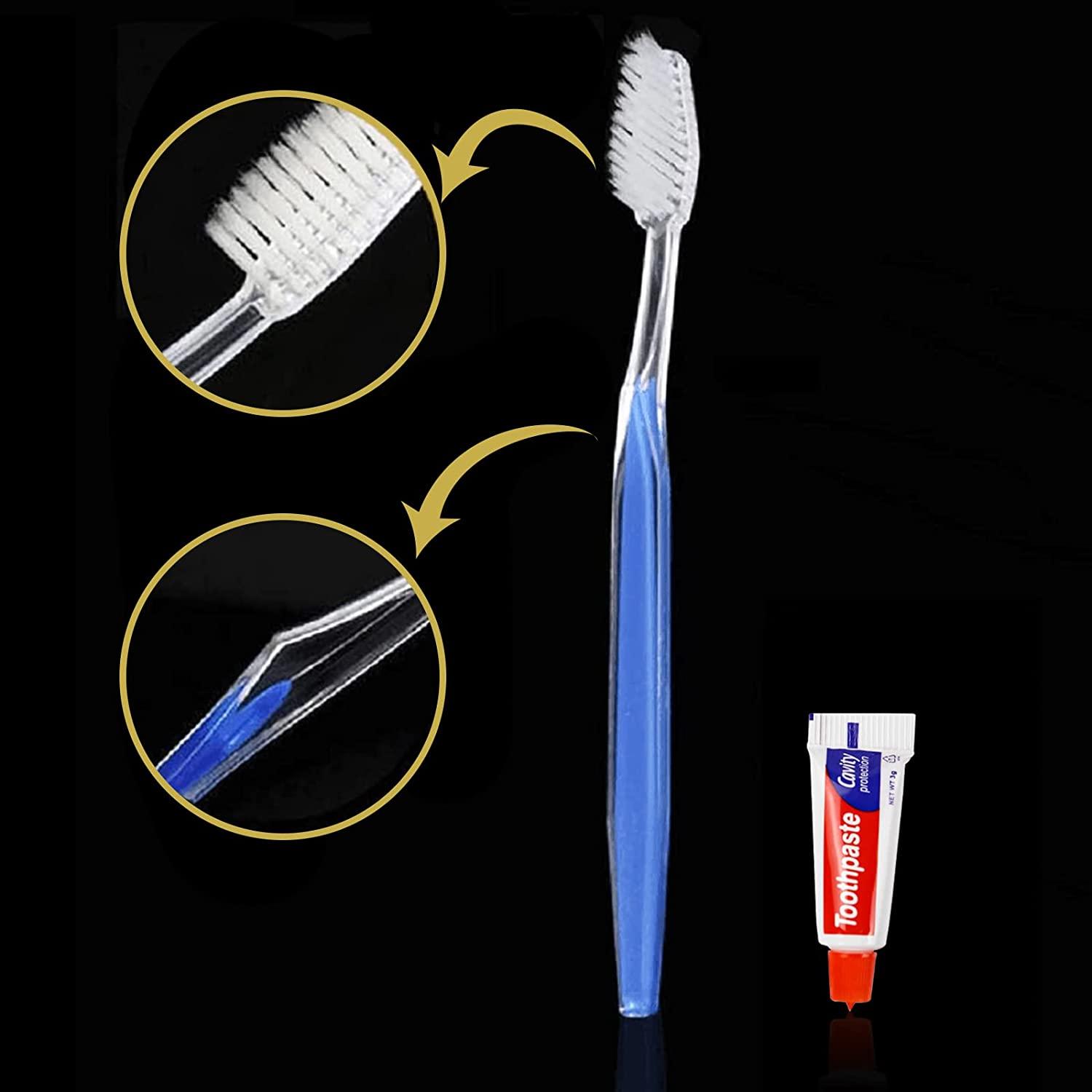 Disposable Toothbrushes with Toothpaste 200pcs (5 Colors)