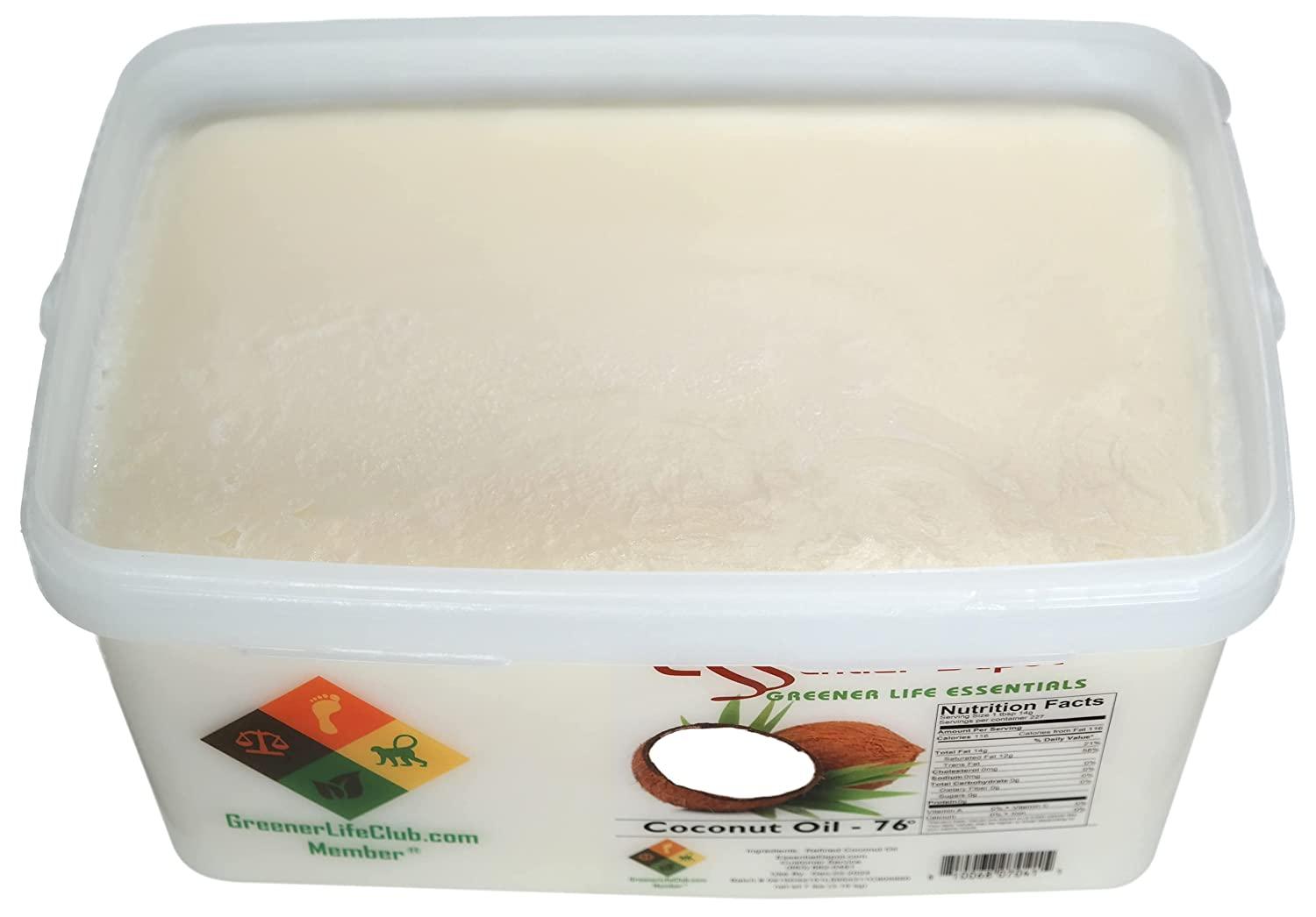 Coconut Oil Food Grade 7 lbs in a PP microwavable container, resealable lid & removable handle