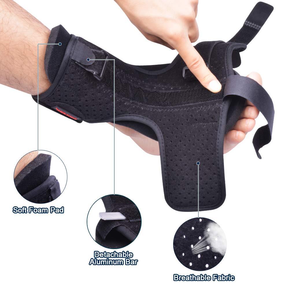 Plantar Fasciitis Night Splint Drop Foot Orthotic Brace,Improved Dorsal  Night Splint for Effective Relief from Plantar Fasciitis, Achilles  Tendonitis, Heel and Ankle Pain with Hard Spiky Massage Ball (black)