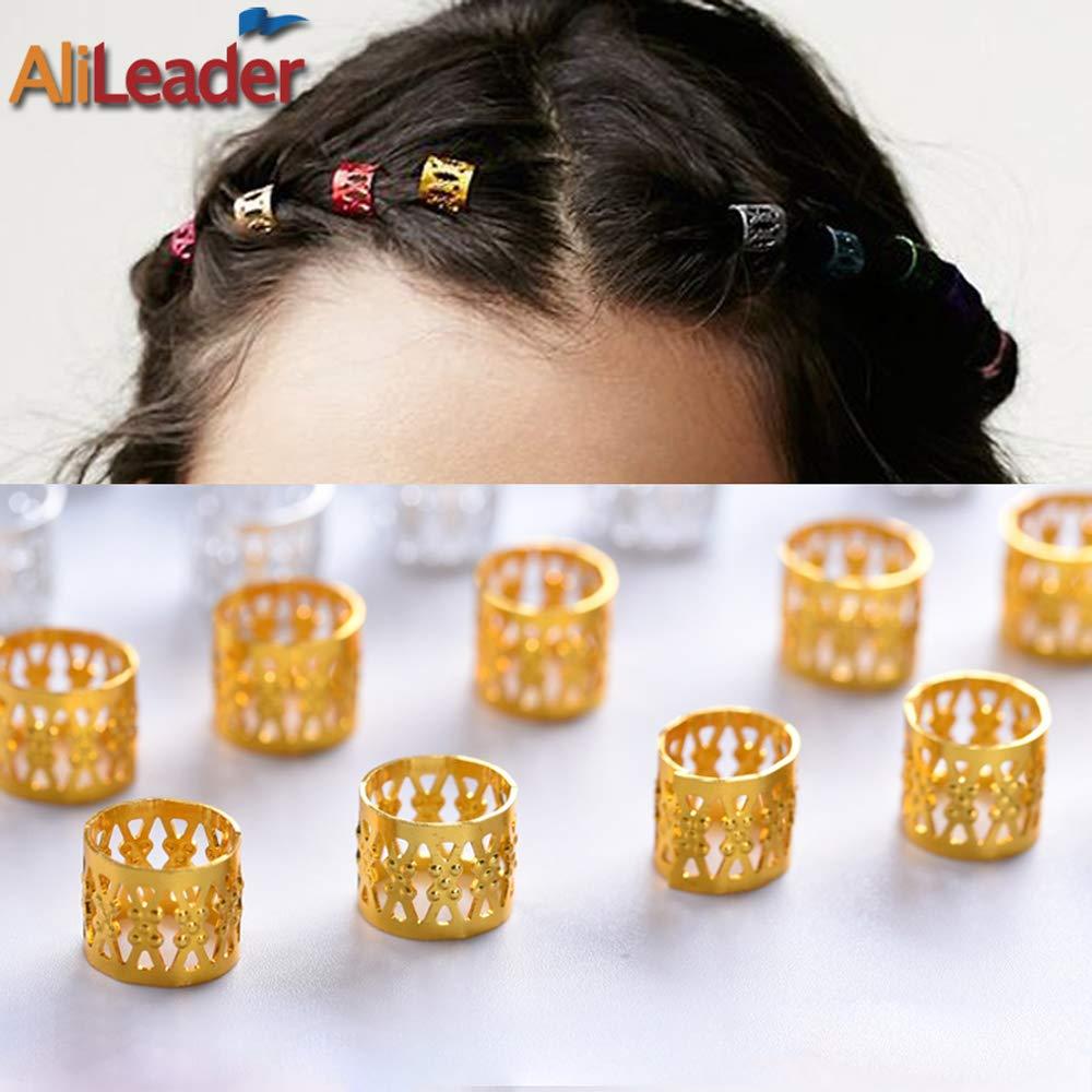 Alileader 100pcs Gold Hair Clips Dreadlock Accessories Beads for