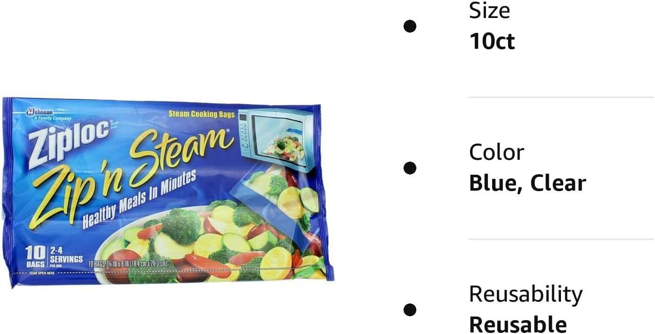 Ziploc store steamer bags