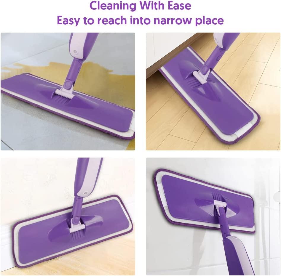 Wet Mops with 5X Washable Pads Spray Mops for Hardwood Floor Cleaning-  MEXERRIS Wood Floor Mops Dust Mops with 2X Bottles Commercial Home Use for