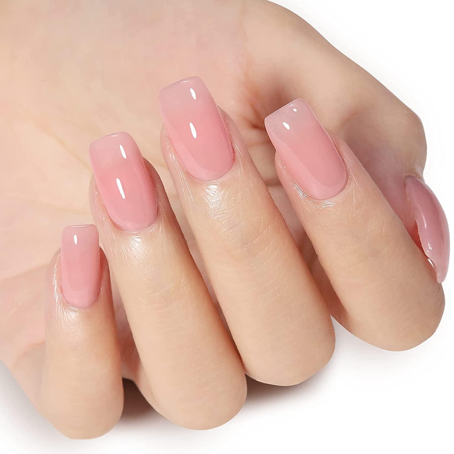 FZANEST Nude Gel Nail Polish LED UV Jelly Milky Transparent Sheer Natural Color  Gel Polish French Manicure Nail Art (Soft Clear Pink) - Walmart.com