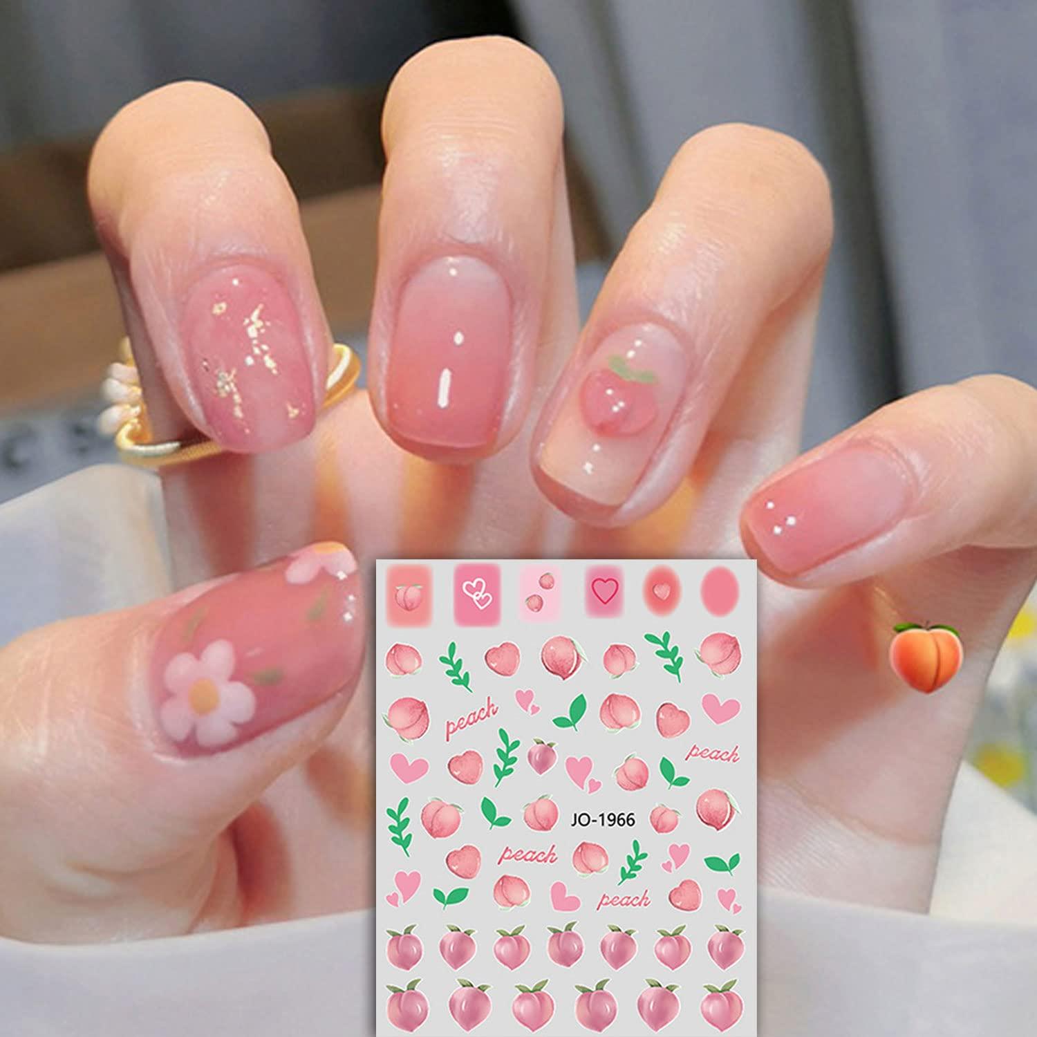 Pink Kawaii Strawberry Nail Charms 10 pcs