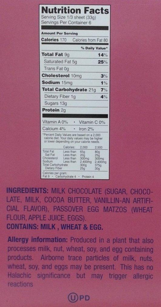 Passover Milk Chocolate Covered Egg Matzo, 7 oz, 2Pack