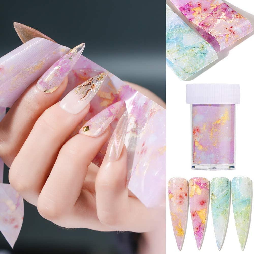 10Rolls Design Nail Foils for Transfer Paper Stickers Sliders Adhesive Nails  Wraps DIY Water Marble Nail Art Decorations 4*100mm - AliExpress