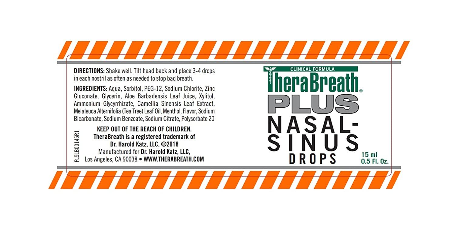 TheraBreath Plus Clinical Formula Nasal Sinus Drops 0.5 oz, Pack of 3
