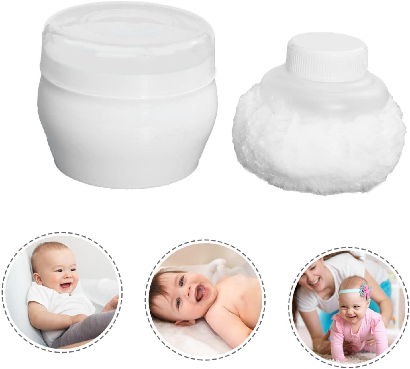 Baby Bath Sponge & Powder Puff Set for Kids Toddler Bath Accessories