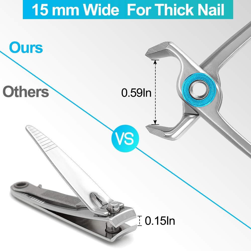 Thick Toenail Clipper Vepkuso Wide Jaw Opening Oversized Stainless ...