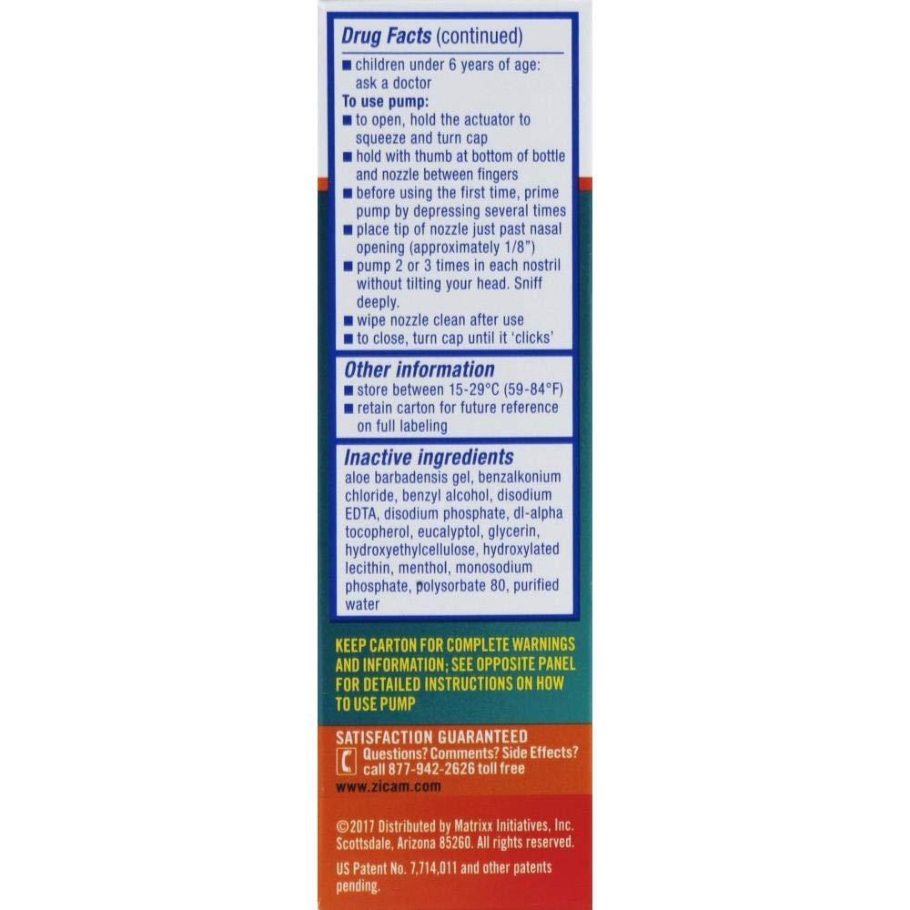 Zicam Intense Sinus Relief Cooling Menthol & Eucalyptus Pump 0.5 fl oz Pack of 3