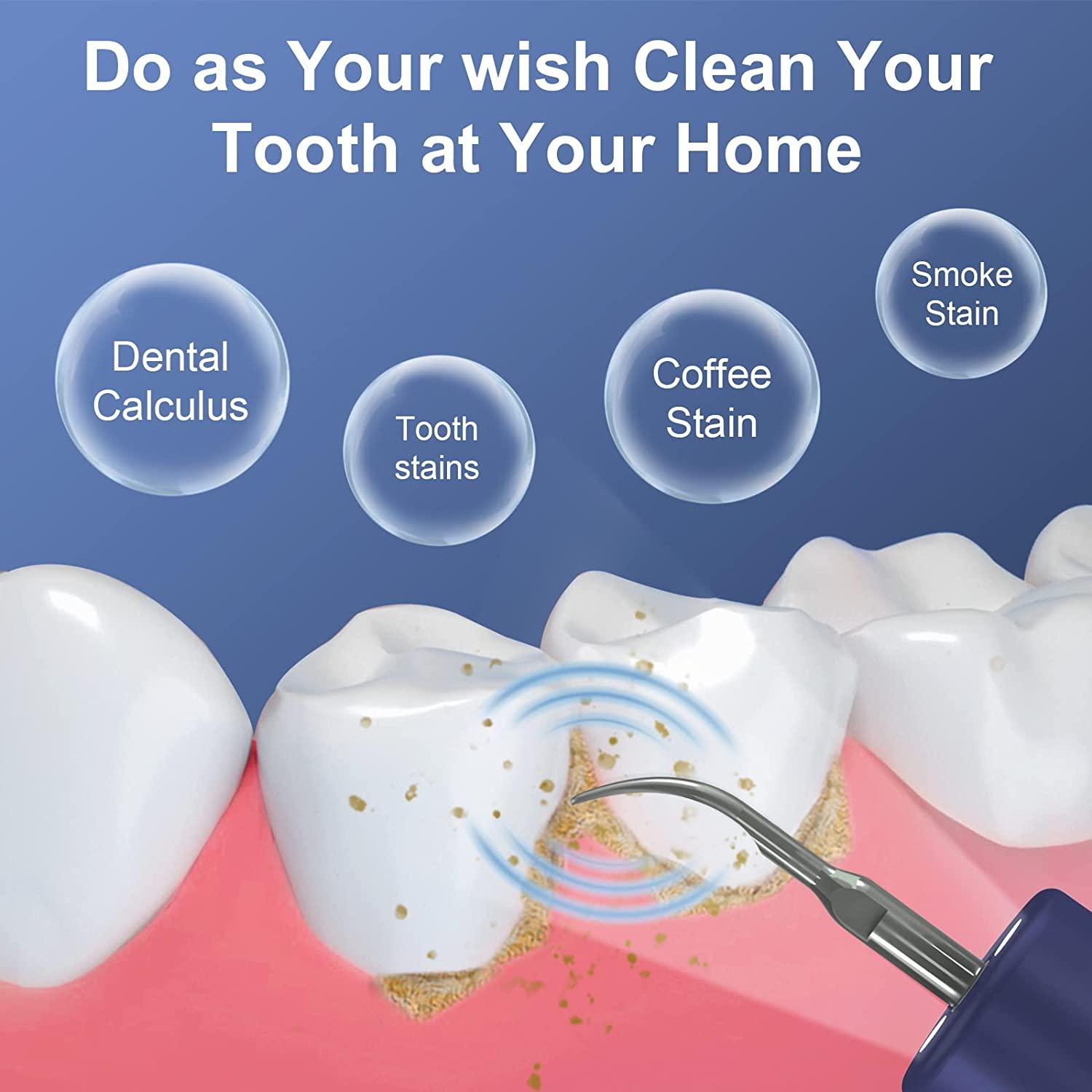 Teeth Cleaning Kit with LED Light, 4 Replaceable Heads & Oral Mirror, 3