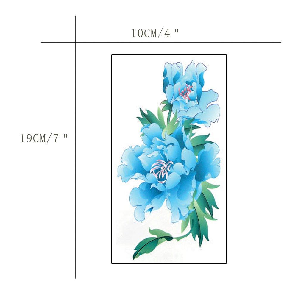 TAFLY Arm Temporary Tattoos Blue Flower Sexy Transfer Body Art Tattoos
