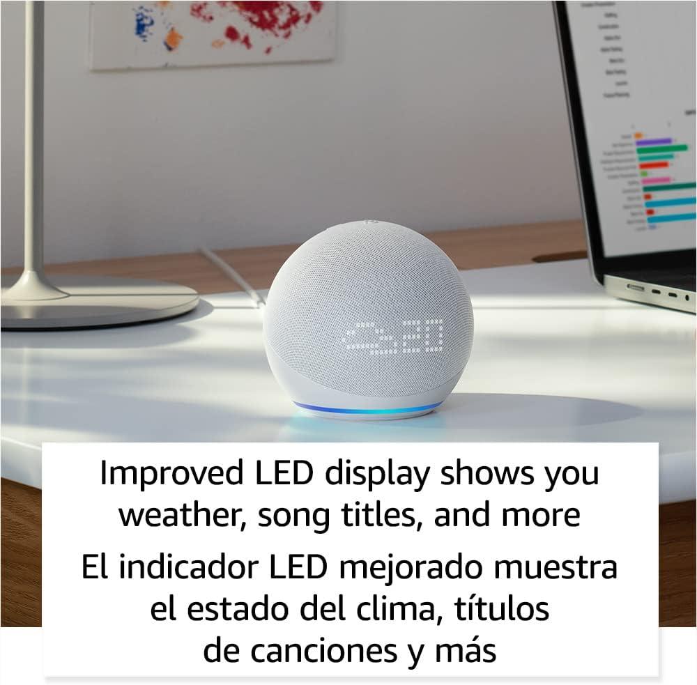 Echo Dot (5th generation, 2022 release) | Big vibrant sound Wi-Fi and  Bluetooth smart speaker with Alexa | Glacier White