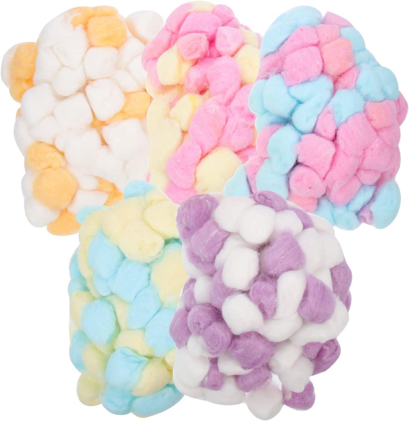 Sewroro 500pcs Colored Cotton Balls Small Pom Poms Degreasing Cotton Ball  for Face Cleansing and Makeup Removal Home Use