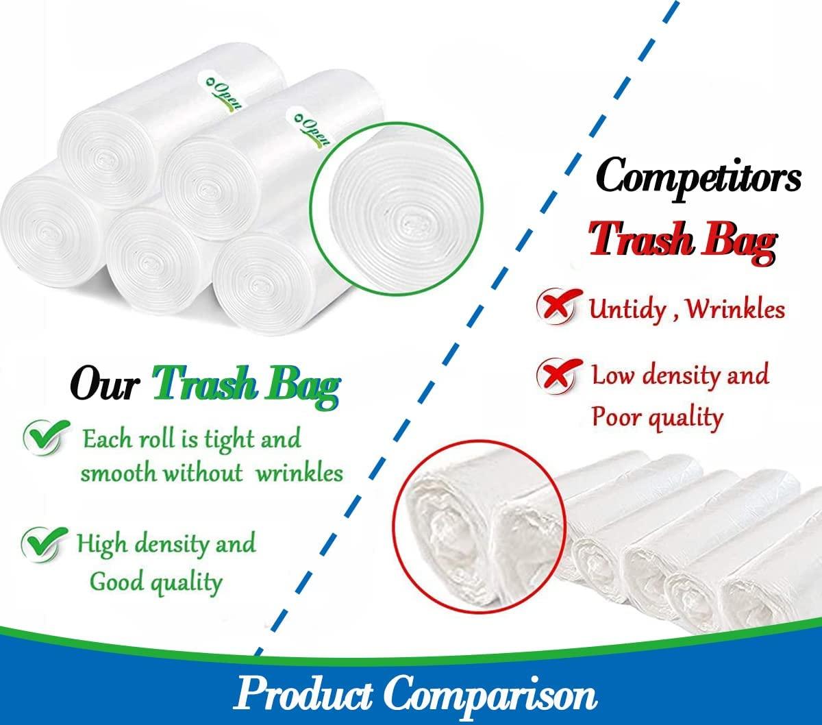 1.2 gallon trash can liners,Small clear Garbage Bags 300,Extra Strong 1 2  Gal Trash Bag,Fit 4.5-6 liters trash Bin Liners for Home Office Kitchen  1.2Gallon Clear