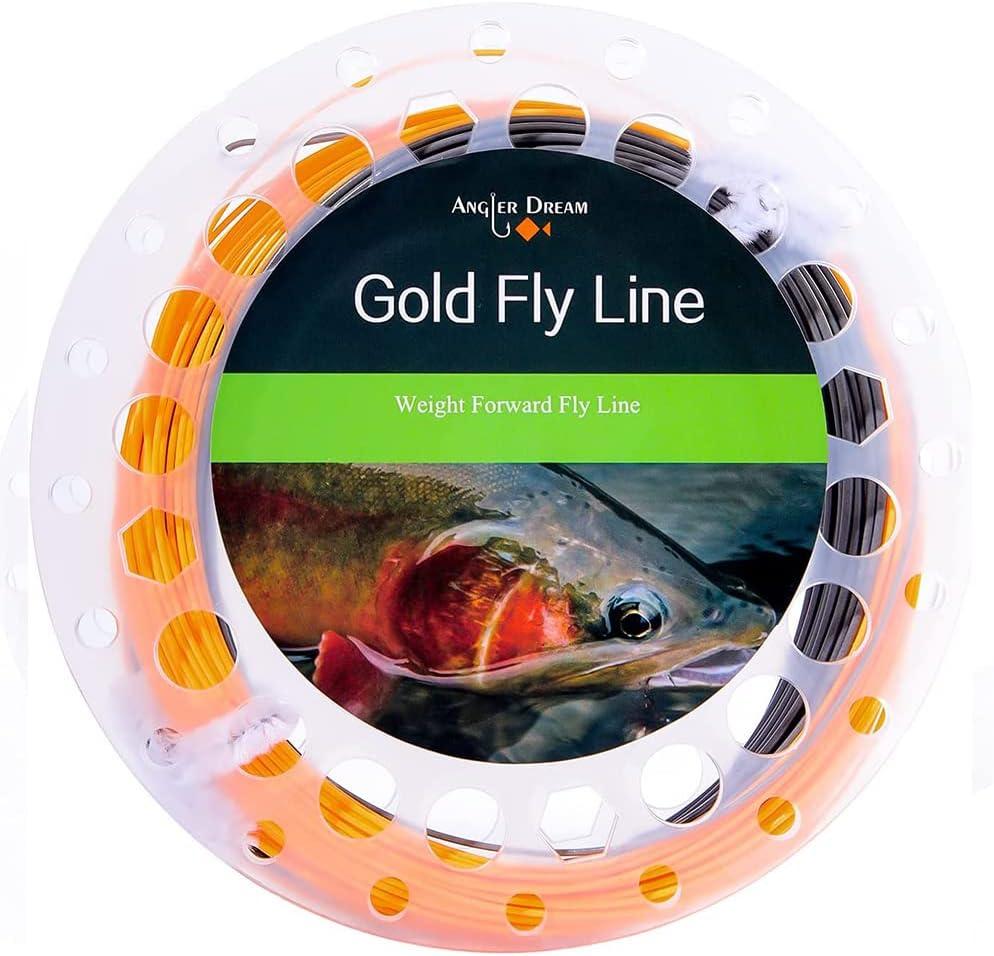 ANGLER DREAM Gold Fly Line 90FT Weight Forward Floating 2 3 4 5 6