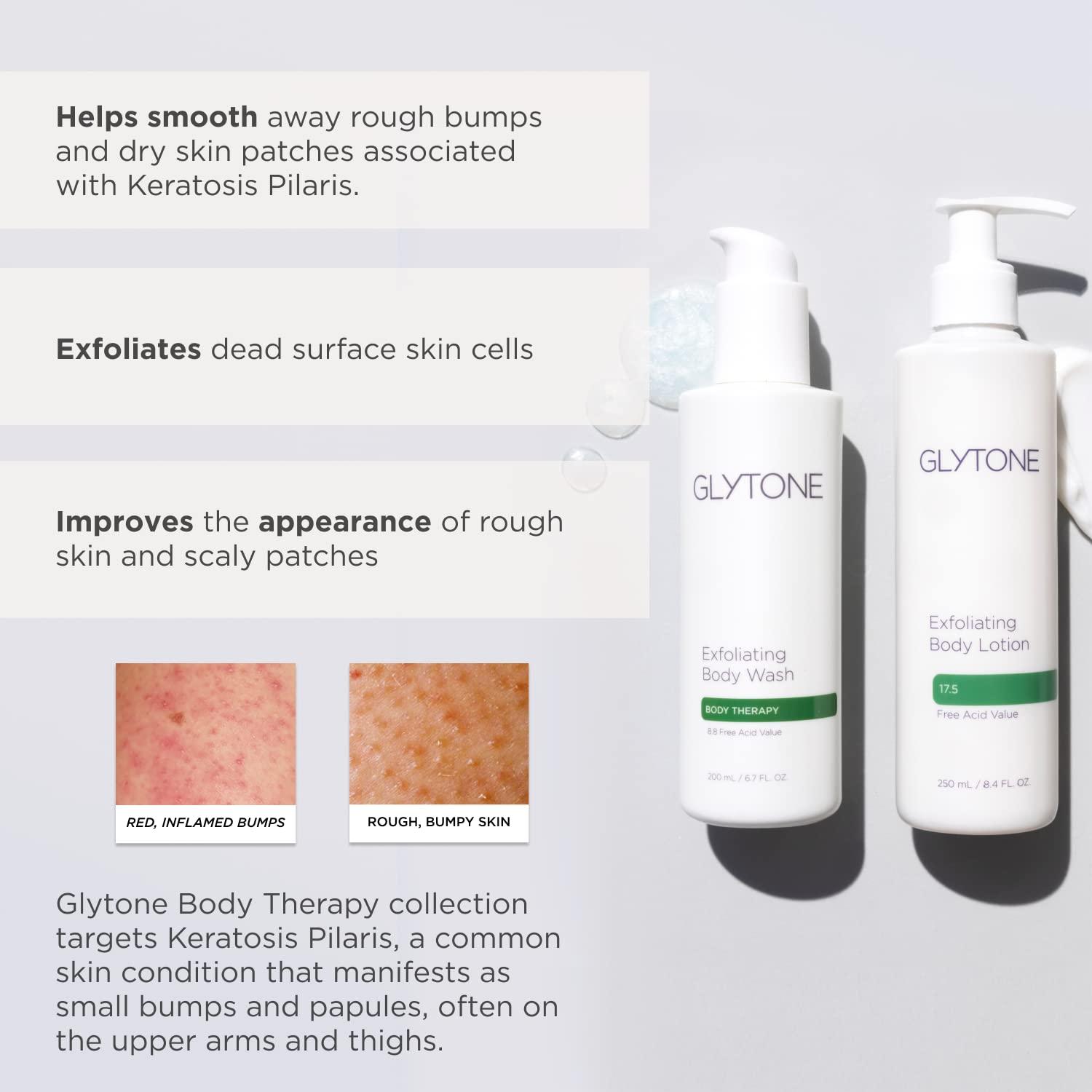Glytone KP Kit For Keratosis Pilaris Exfoliating Body Wash, Lotion