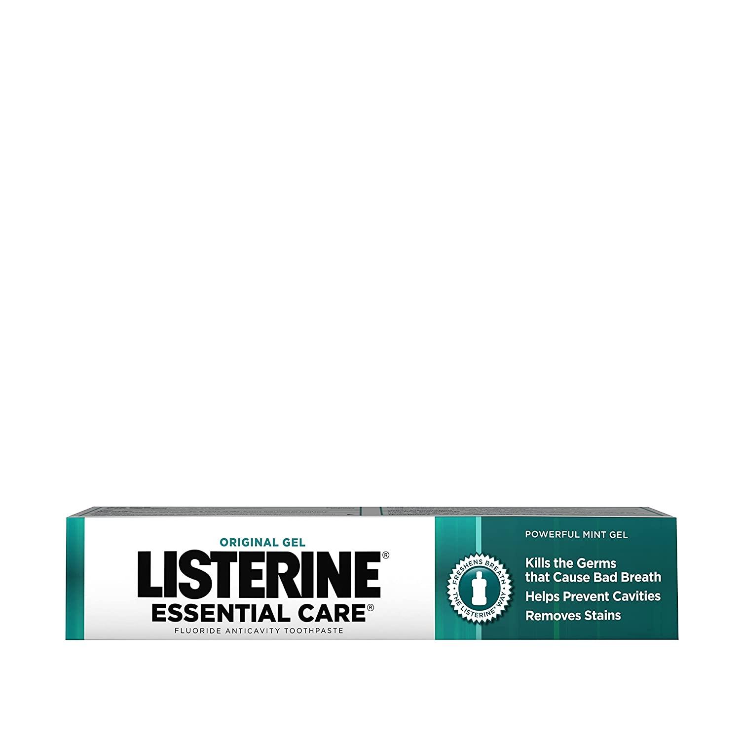 Listerine Essential Care Original Gel Fluoride Toothpaste, Prevents Bad