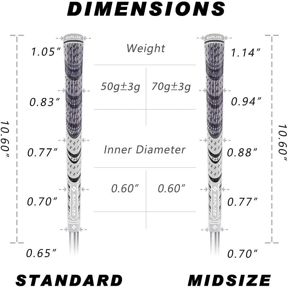 SAPLIZE CL03 Hybrid Golf Grips 13 Pack, Options of Upgrade kit(13 Grips with 15 Tapes) or Deluxe