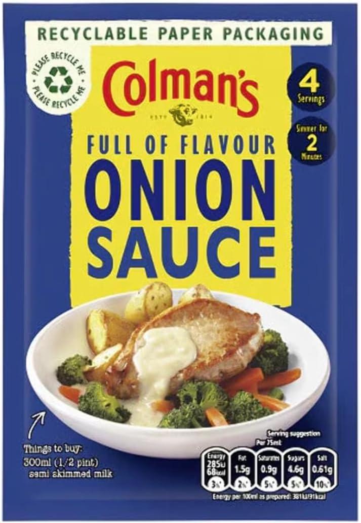 Colmans sauce packet mixes (10x35g Onion Sauce) Buy Now with Express