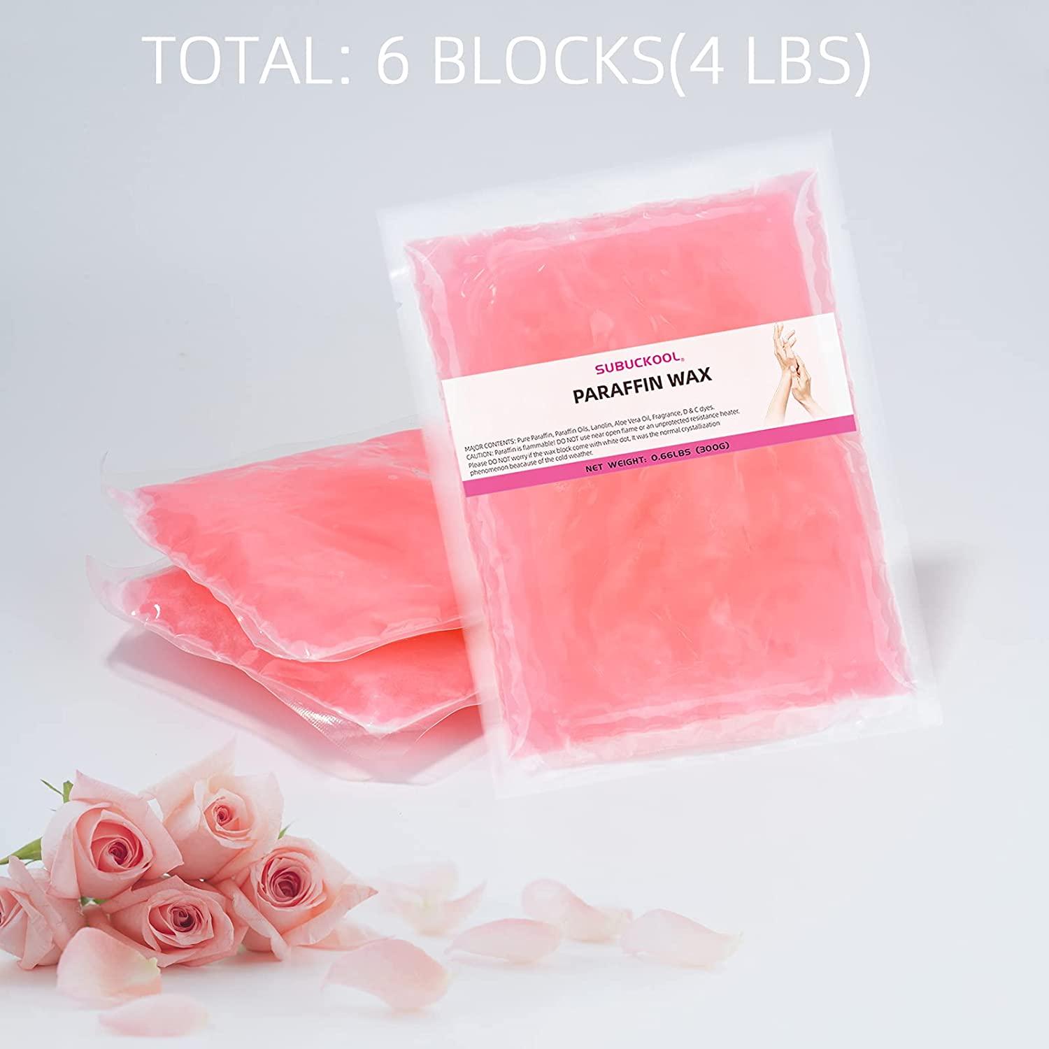 Refill Paraffin Wax, SUBUCKOOL Paraffin Bath Bulk 6 Pack, Rose Scented
