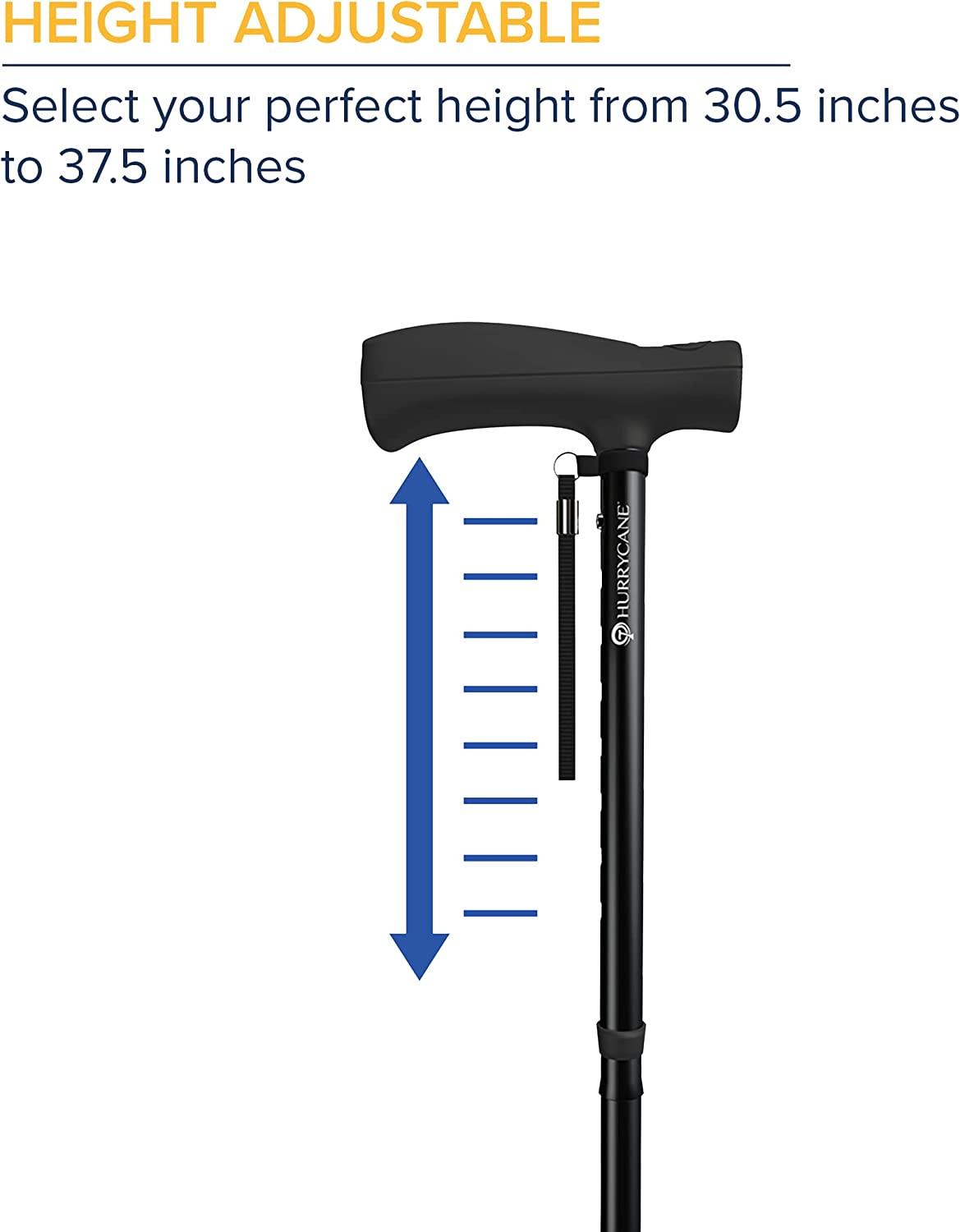 HurryCane HCANEBKC2 Freedom Edition Foldable Walking Cane with T