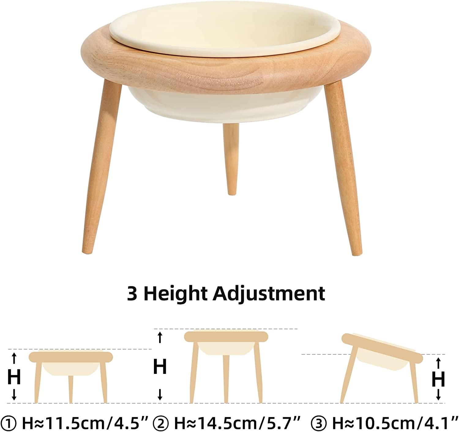 Havniva Ceramics Cat Bowl Adjustable Cat Food Bowl Kitty Bowl Raised Tilted Cat Bowl Cat Water