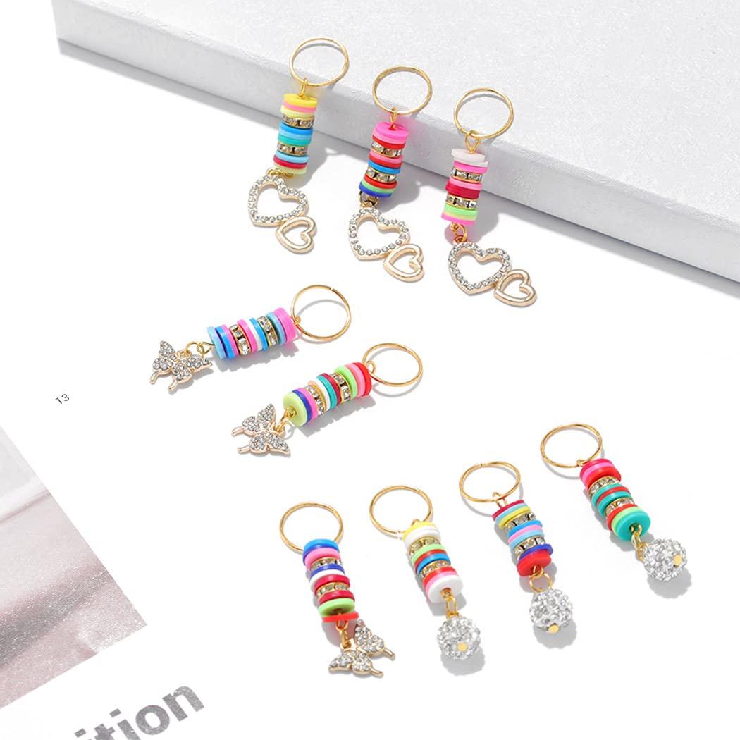 Formery Butterfly Loc Hair Jewelry Gold Beads Braid Jewels Ring Clips  African Colorful Butterflies Dreadlock Accessories for Women and Girls  (10PCS)