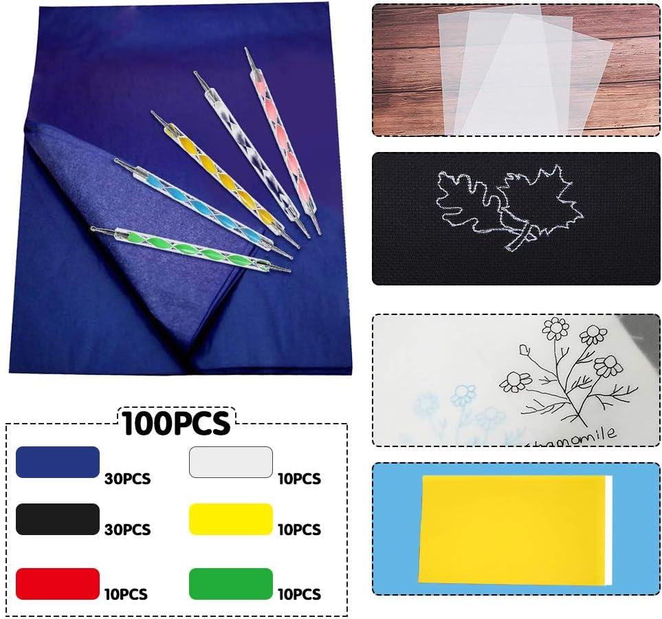 ISuperb Kohlepapier-Set – 200 Blätter (33x23 Cm) + 5 Prägestifte, Für Holz, Papier, Leinwand