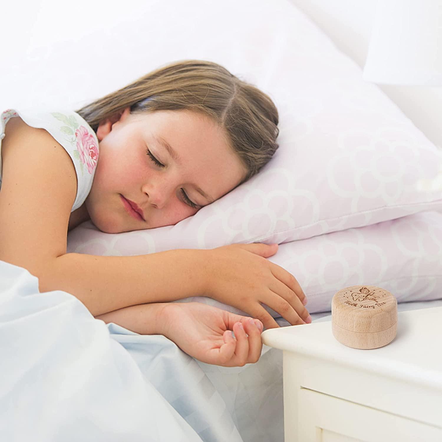 2Pcs Tooth Fairy Box for Girl Wooden Tooth Fairy Keepsake Box to Place