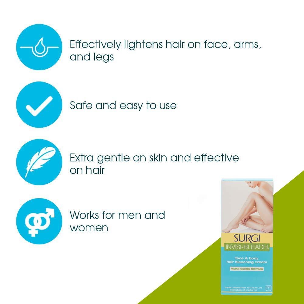 Surgi InvisiBleach Face & Body Hair Bleaching Cream 1.5 oz
