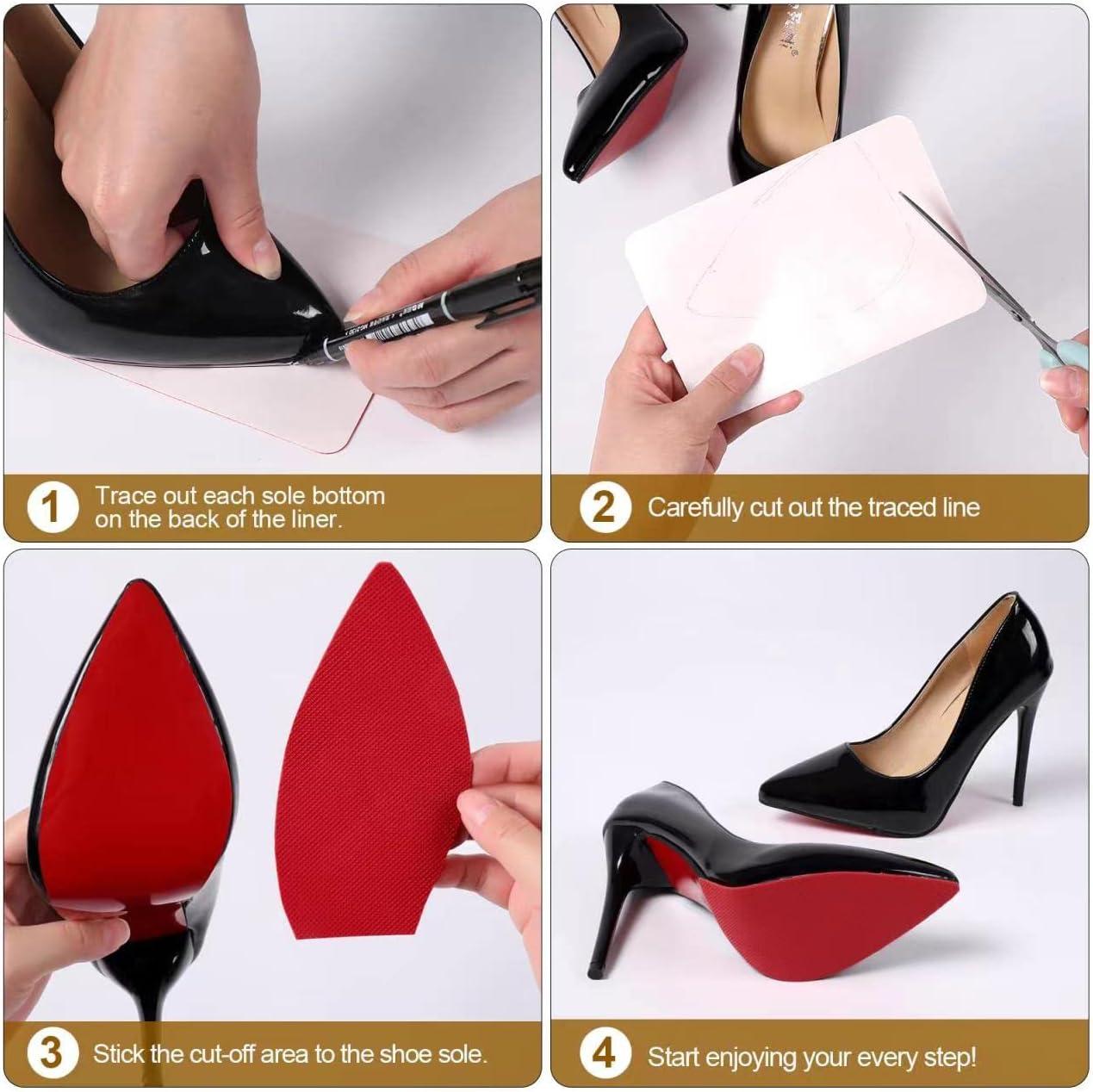 Black Non-Slip Shoes Pads Adhesive Shoe Sole Protectors Shoe Grips on  Bottom of Shoes High Heel Anti-Slip