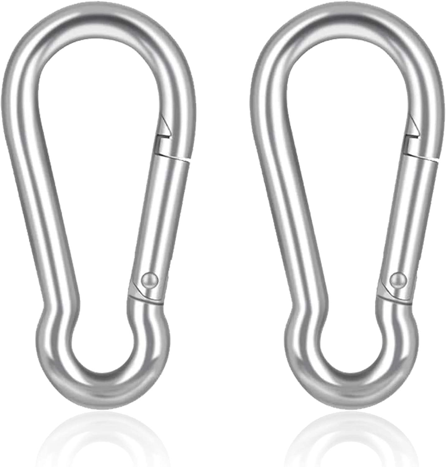 4 Pack 3inch Marine Grade 316 Stainless Steel Carabiner Clips for Gym