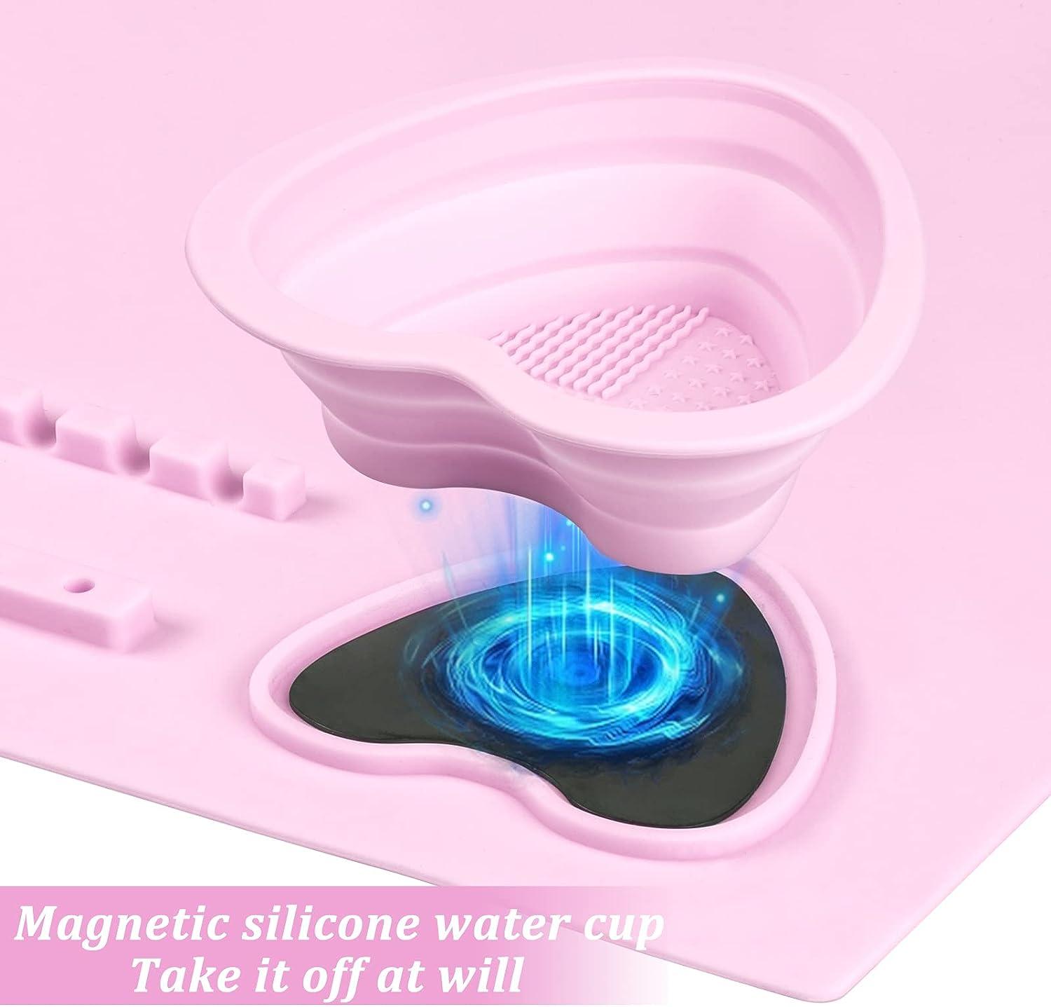 Y55B Silicone Paint Palette Mat For Water Color with Cleaning Cup