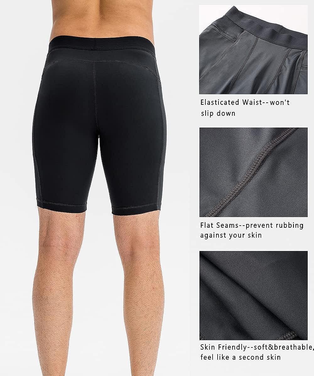 WRAGCFM Men's Compression Shorts with Pockets Running Workout