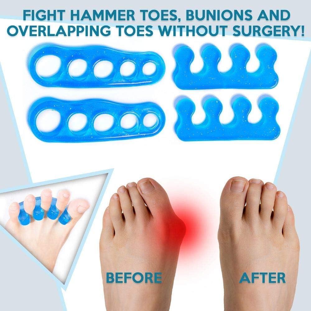4 PCS Gel Toe Separator Straighteners and Spacers for Relaxing Toes Bunion  Relief Hammer Toe Yoga Toes Hallux Correctors and More for Men and Women  (US 9 and Below Shoes)1