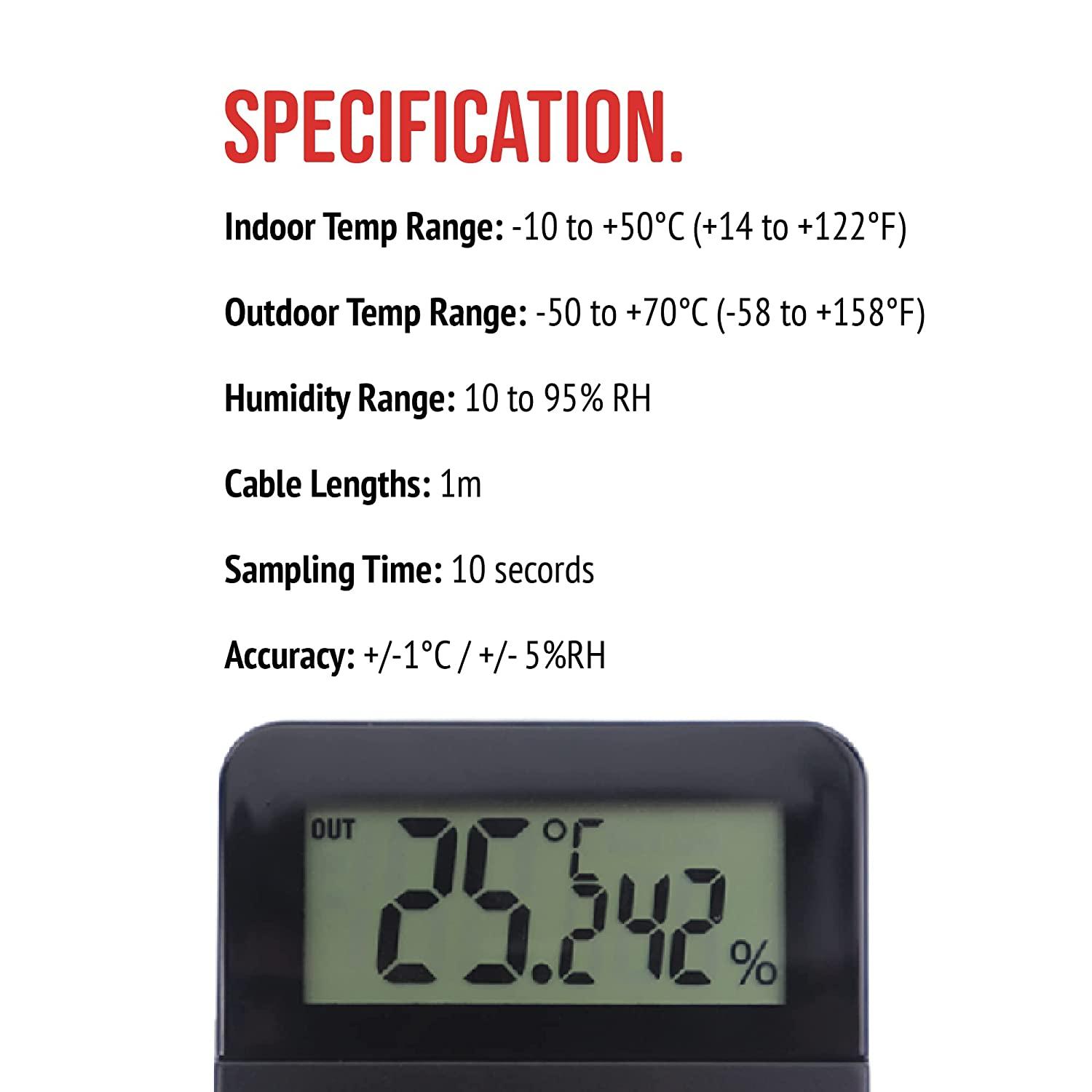 Digital Reptile Thermometer and Humidity Gauge Remote Probes Terrarium Reptile Hygrometer Thermo