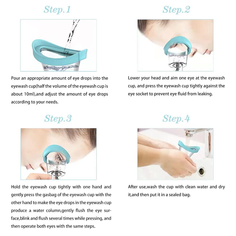 Eye Wash Cup,Eye Wash Cleaner Kit Silicon Manual Air Pressure Eye