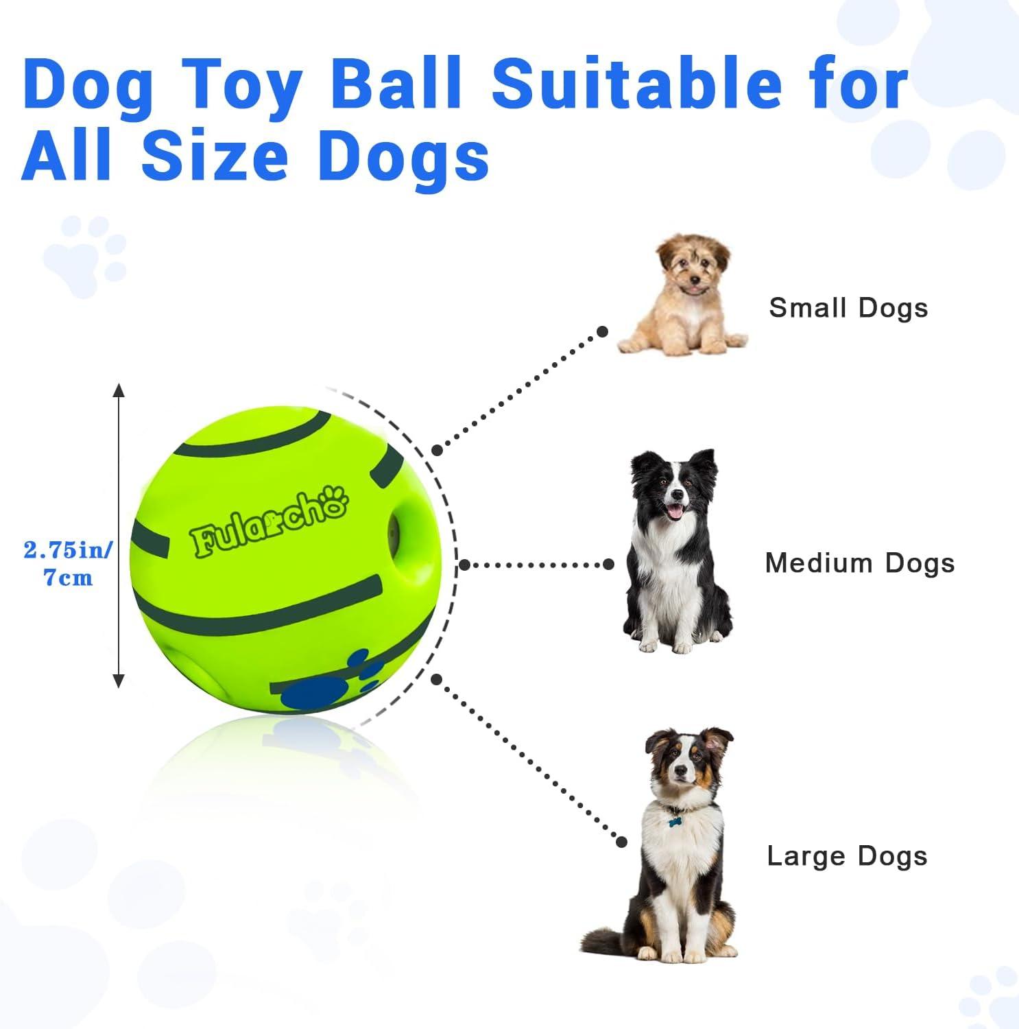 Yiateoit 2.75 Inch Green Toy Ball for Dogs Interactive Indestructible Dog Toy for Anxiety Relief and Boredom