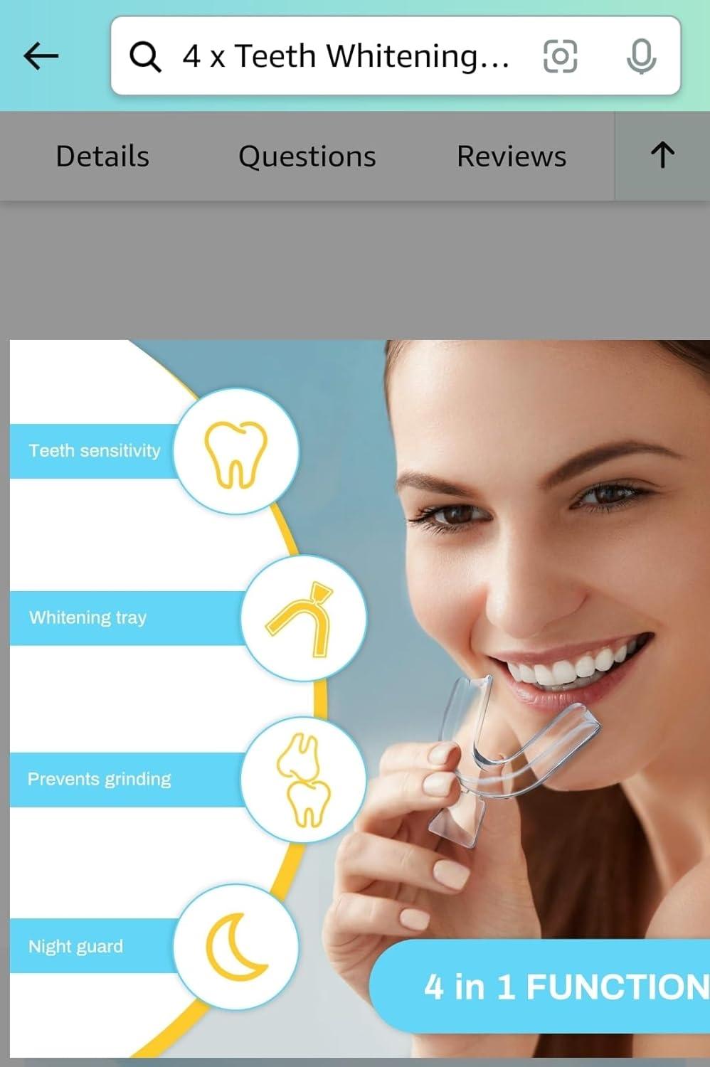 4 x Teeth Whitening Mouth Trays Shields Gum Moulds Remouldable.