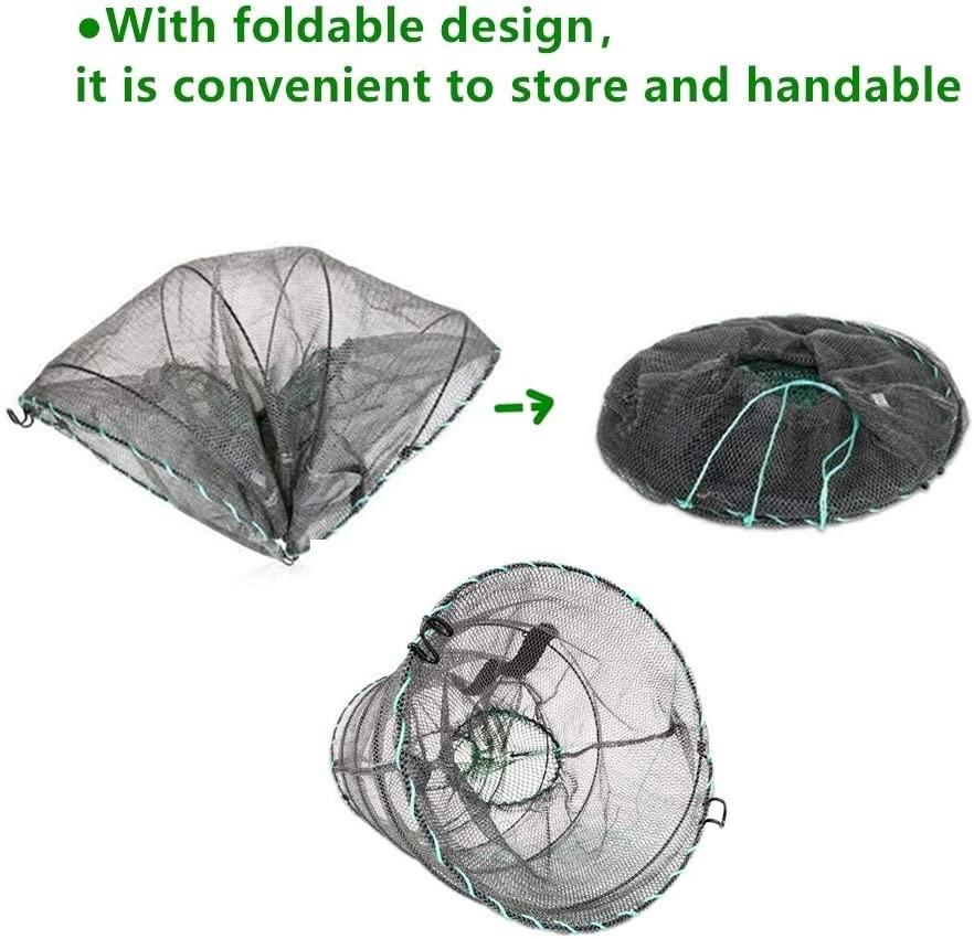Fishing Bait Trap,2 Packs Crab Trap Minnow Trap Crawfish Trap Lobster  Shrimp Collapsible Cast Net Fishing Nets Portable Folded Fishing  Accessories,12.6X20.1inches