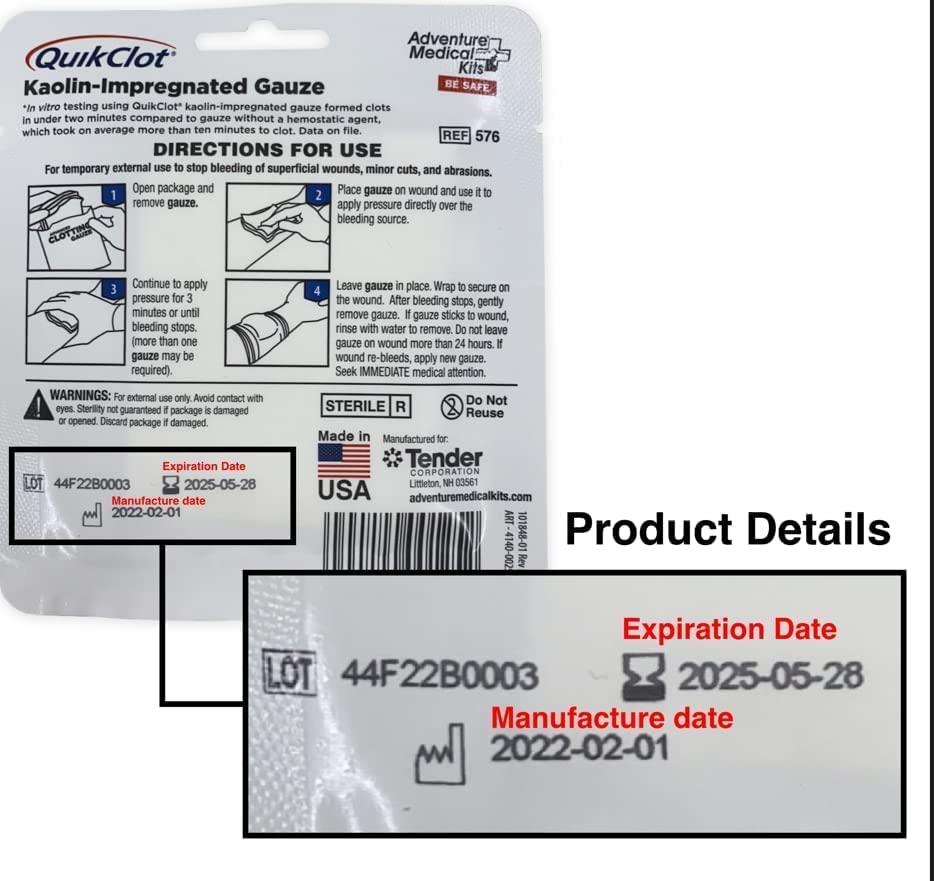 QuikClot Advanced Clotting Gauze 3 x 24 in (2 Strips)