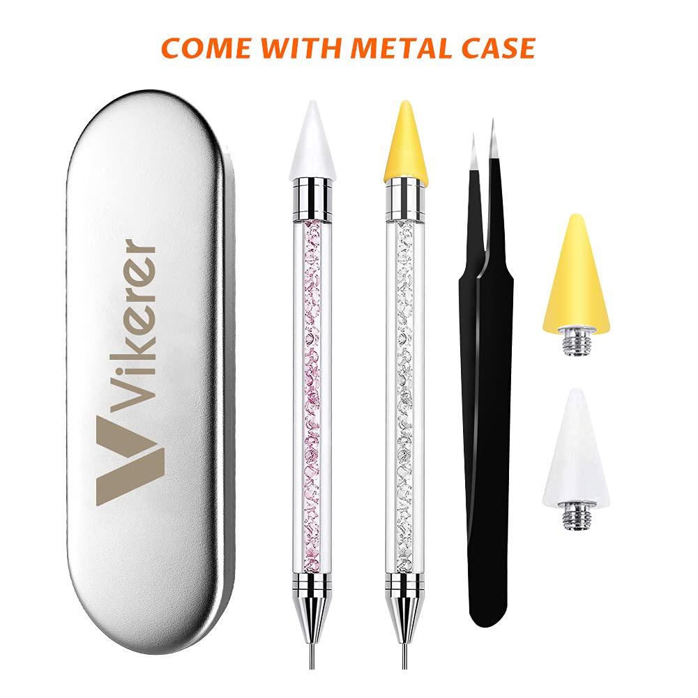 2 Pack Rhinestone Picker Dotting Pen Dual-Ended Diamond Painting Wax Pencil  Gems Crystals Picker Pen