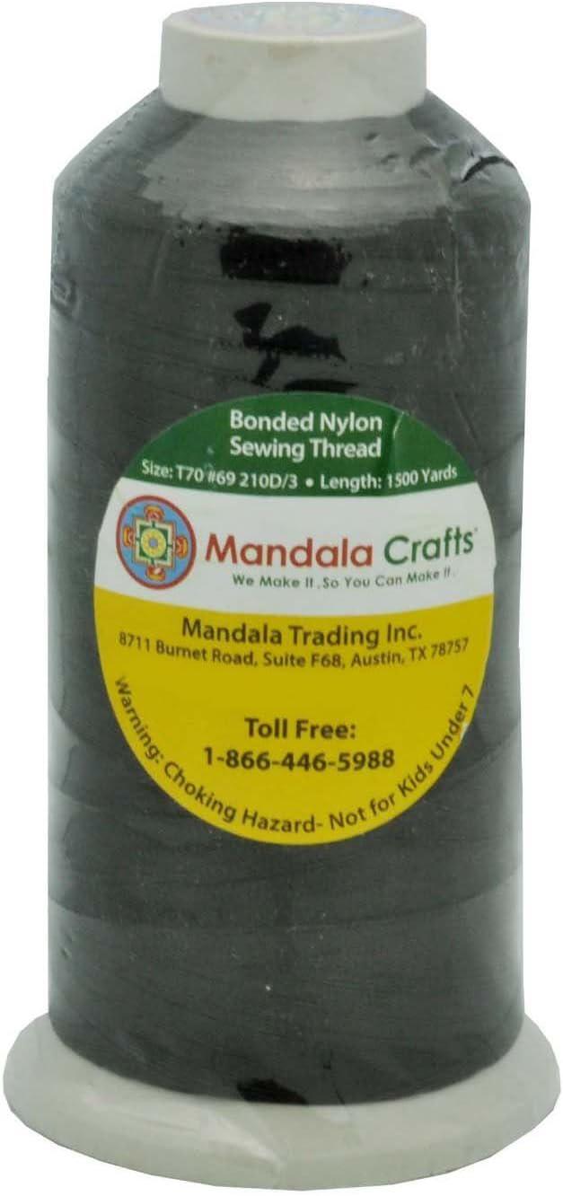 Mandala Crafts Mandala crafts Tex 70 Bonded Nylon Thread for Sewing - 1500  YDs T70 Heavy Duty green Nylon Thread Size 69 210 D Upholstery Threa