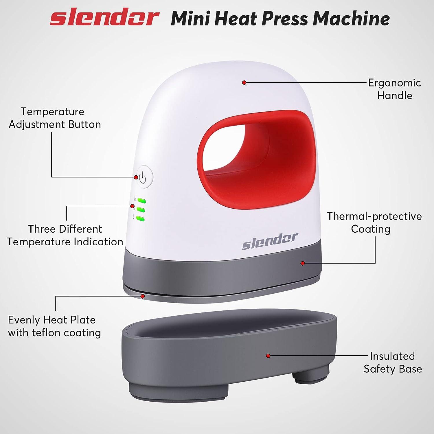 Slendor Mini Heat Press Machine for T Shirts Shoes 4.17 x 2.44 Small Vinyl  Printing Machine Portable Easy Press Iron for HTV Vinyl Projects & Heating  Transfer Red