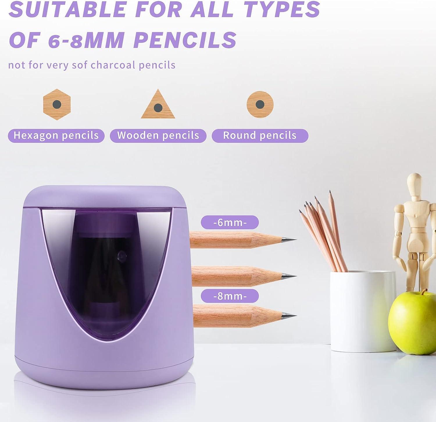 Cute Electric Pencil Sharpener - Kawaii Design For Colored Pencils 6-8.5mm Blades